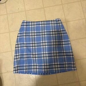 Blue Plaid Mini Skirt